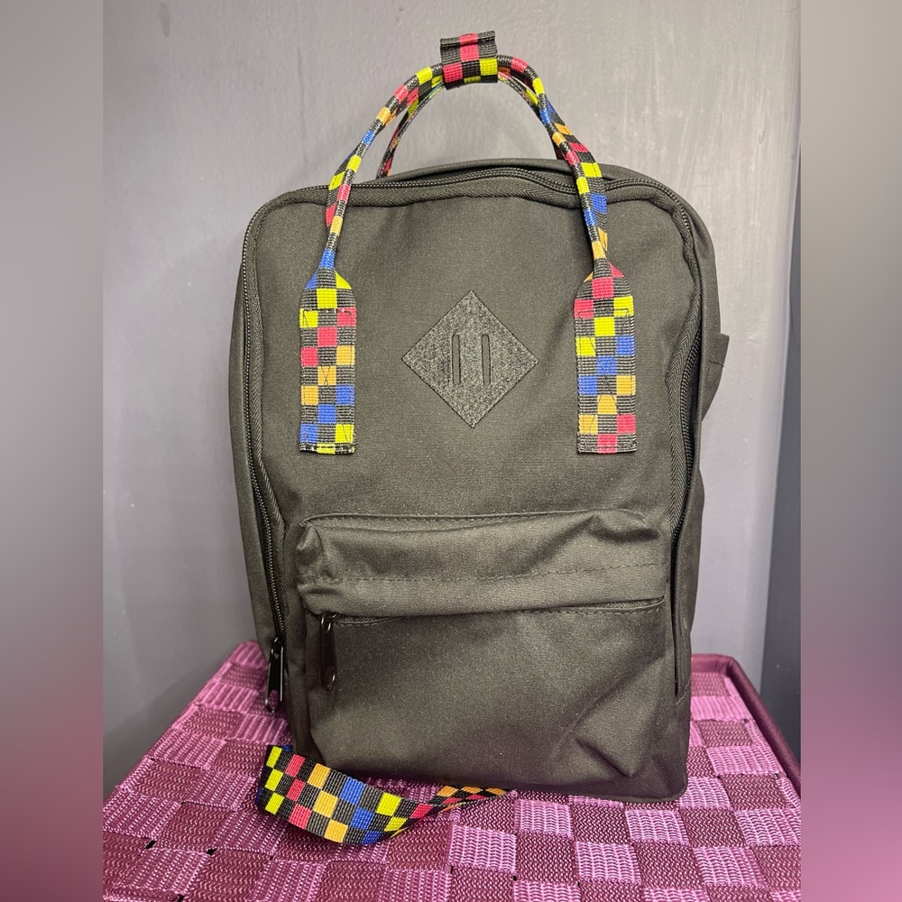 Black Multi Color Mini Backpack - Picture 3 of 8